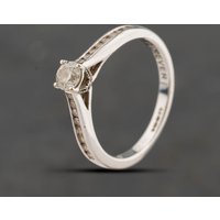 Second Hand 18ct White Gold 0.25ct Brilliant Cut Diamond Solitaire Ring 41482795