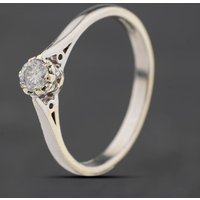 Second Hand 9ct White Gold 0.18ct Brilliant Cut Diamond Solitaire Ring 41482857