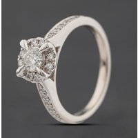 Second Hand Platinum 0.55ct Brilliant Cut Diamond Round Cluster Ring 41482863