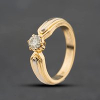 Second Hand 18ct Yellow Gold 0.45ct Diamond Solitaire Ring 41482881