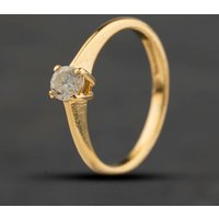Second Hand Vintage 18ct Yellow Gold 0.22ct Brilliant Cut Diamond Solitaire Ring 41482926
