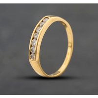 Second Hand 18ct Yellow Gold Brilliant Cut Diamond Channel Set Half Eternity Ring 41483013