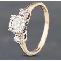 Second Hand 9ct Yellow Gold 0.33ct Brilliant Cut Diamond Solitaire Ring 43121139