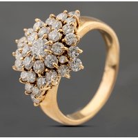 Second Hand 18ct Yellow Gold 2.03ct Brilliant Cut Diamond Multi Sone Cluster Ring 43121259