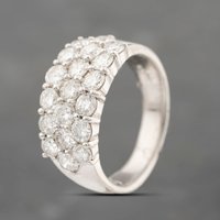 Second Hand Platinum 2.12ct Brilliant Cut Diamond Three Row Ring 43121268