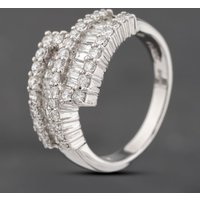Second Hand Platinum 1.24ct Diamond Multi-Cut Crossover Ring 43121302