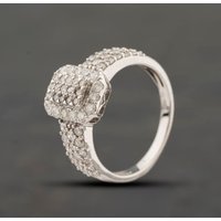 Second Hand 14ct White Gold 1.16ct Brilliant Cut Diamond Oblong Cluster Ring 43121339