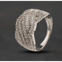 Second Hand 9ct White Gold 1.00ct Diamond Fancy Crossover Ring 43121346