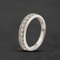 Second Hand 9ct White Gold Diamond Half Eternity Ring 43121354