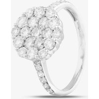 Second Hand 18ct White Gold 1.00ct Brilliant Cut Diamond Flower Cluster Ring 4312338