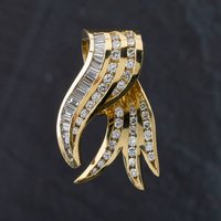 Second Hand 18ct Yellow Gold 1.90ct Diamond Baguette And Brilliant Cut Multi-Strand Loose Pendant 4314044