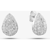 Second Hand 18ct White Gold 1.75ct Brilliant Cut Diamond Pear Shaped Pave Stud Earrings 43171004