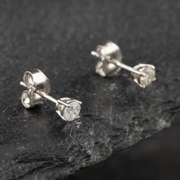 Second Hand 14ct White Gold 0.25ct Brilliant Cut Diamond Stud Earrings 43171145