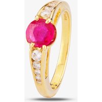 Second Hand 18ct Yellow Gold Ruby and Diamond Ring 4328326