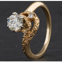 Second Hand 9ct Yellow Gold Brilliant Cut Diamond High Set Solitaire Ring 4328628