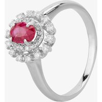 Second Hand 14ct White Gold 0.60ct Ruby & 0.25ct Diamond Ring 4335050