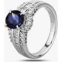 Second Hand Platinum 1.40ct Sapphire & 0.45ct Diamond Cluster Ring 4336048
