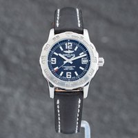 Second Hand Breitling Ladies Colt Black Leather Strap Watch A77387