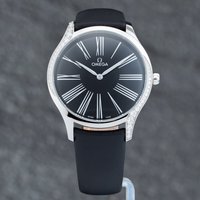 Second Hand OMEGA Ladies De Ville Tresor Black Leather Strap Watch 42817396001001