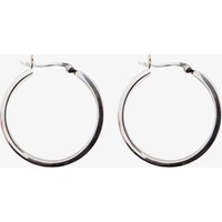 T.H.Baker Women's Silver 30mm Square Tube Hoop Earrings 8-53-8929