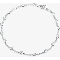 T.H.Baker Women's Sterling Silver 18cm Beaded Chain Bracelet 8.28.9751