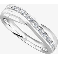9ct White Gold Diamond Crossover Ring (M) 9110/9W/DQ10 M