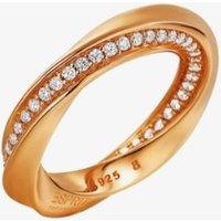Rose Gold Plated Silver Cubic Zirconia Twisted Ring ELRG91962C180