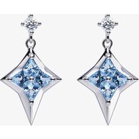 Fei Liu Star of Love Silver Kite Cut Blue Topaz Cubic Zirconia Drop Earrings POL-925R-201-BLCZ