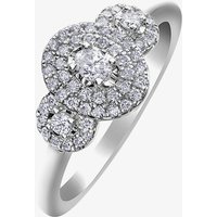 9ct White Gold 0.33ct Diamond Triple Cluster Ring 30807WG/33-10 N