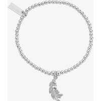 ChloBo Silver Cute Feather Heart Bracelet - Silver