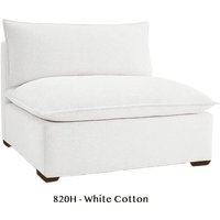 Organic Armless Chair Modular - Modern Modular Chair - Modular Sectional Sofa Piece - The Futon Shop-BEEFY BULL WHITE COTTON - 820H