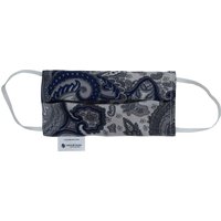 Silk Face Covering With Organic Cotton Paisley Blue Print For Children - Small