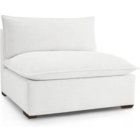 Organic Armless Chair Modular - Modern Modular Chair - Custom-BEEFY BULL WHITE COTTON - 820H