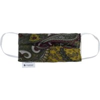 Silk Luxury Face Mask With Organic Cotton Paisley Green For Children - Small