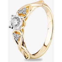 9ct Yellow Gold 0.25ct Diamond Crossover Ring THR28182-25 M