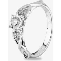 9ct White Gold 0.25ct Diamond Crossover Ring THR28182-25 M