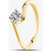 9ct Yellow Gold 0.10ct Diamond Solitaire Twist Ring THR32092-10 O