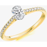 18ct Yellow Gold 0.30ct Oval Cut Diamond Shoulder Set Solitaire Ring ENG5487SMT N