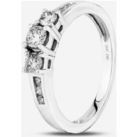 9ct White Gold 0.50ct Diamond Shouldered Trilogy Ring THR5019-50 P
