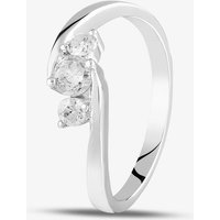 9ct White Gold 0.33ct Three Stone Diamond Crossover Ring PR05257W N