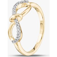 9ct Yellow Gold 0.10ct Brilliant Cut Diamond Bow Ring THR39179-10 (YG)