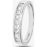 9ct White Gold 0.50ct Princess Cut Diamond Half Eternity Ring PR05550 9KW K