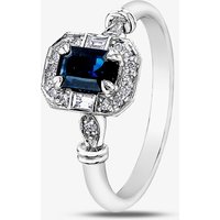 9ct White Gold Sapphire 0.08ct Diamond Ring 4376WG-10SAP P