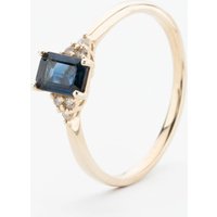 9ct Yellow Gold Baguette Cut Sapphire Diamond Solitaire Ring 4429WG-10 L