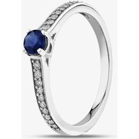 9ct White Gold Sapphire and 0.12ct Diamond Shoulder Set Solitaire Ring OJR1704-BS P