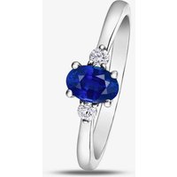 9ct White Gold Sapphire 0.08ct Diamond Ring 30910WG L