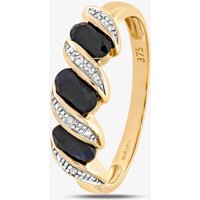 9ct Yellow Gold Sapphire and Diamond Swirl Ring PR06270Y SA J