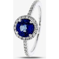 18ct White Gold Sapphire and Diamond Round Cluster Ring 26810B1 M
