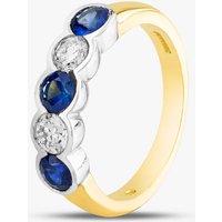 18ct Yellow Gold Brilliant Cut Sapphire and Diamond Five Stone Ring 23690 M