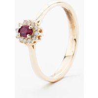 9ct Yellow Gold Pear Cut Ruby and Diamond Cluster Ring WWW3589R M